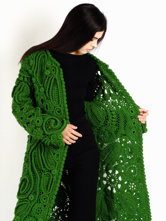 Green Irish Lace Cardigan – Handmade Crochet Couture