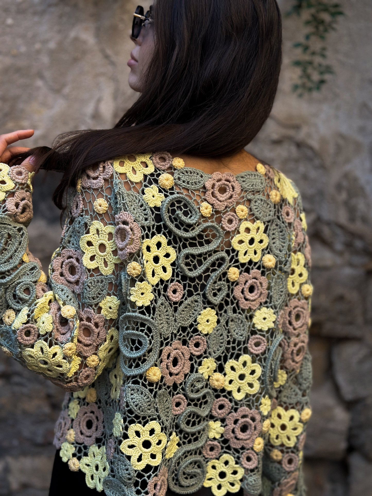 Irish Crochet Lace Blouse – Luxury Handmade Floral Couture Top