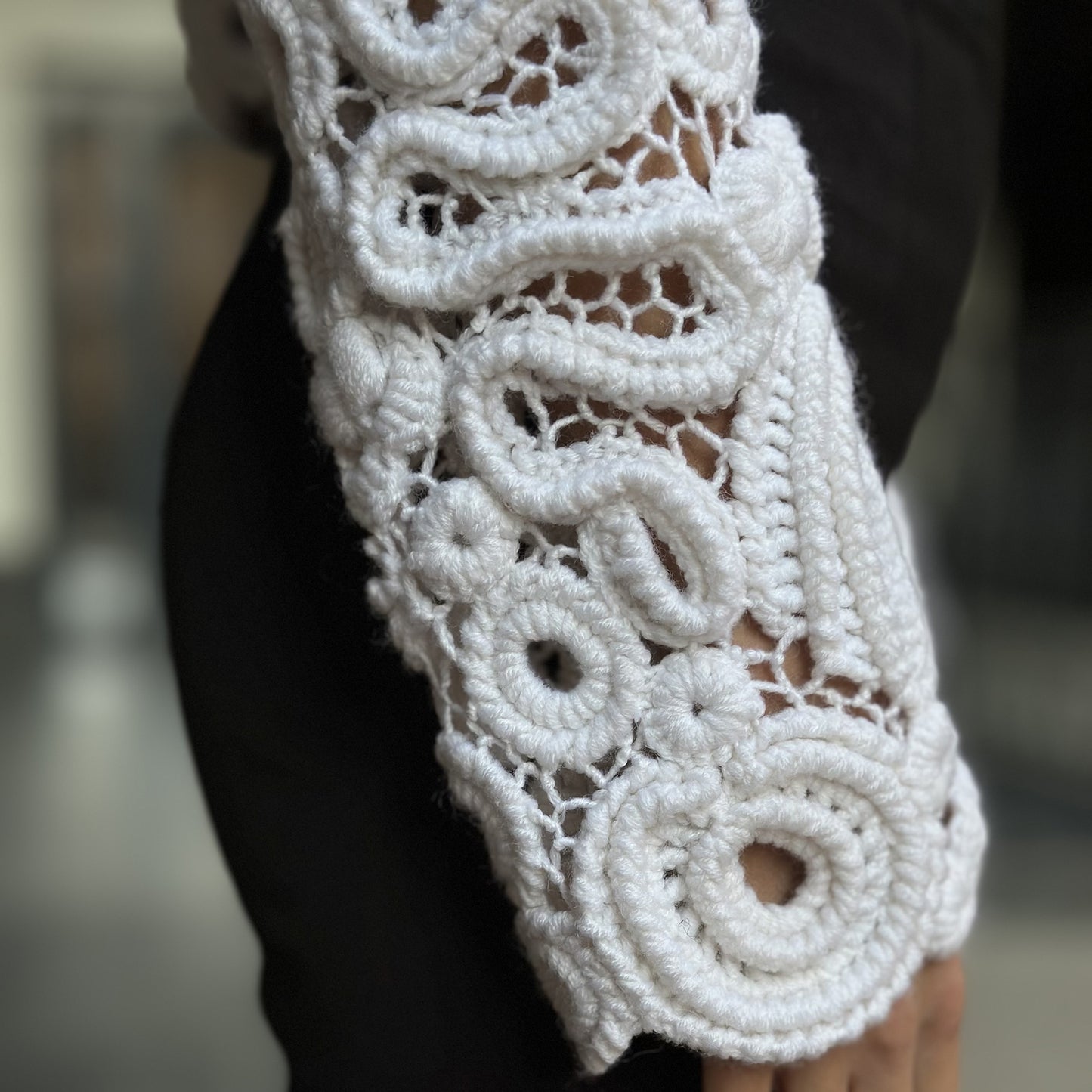 Luxury White Crochet Jacket - Handcrafted Women’s Designer Outerwear (Custom Sizes Available)