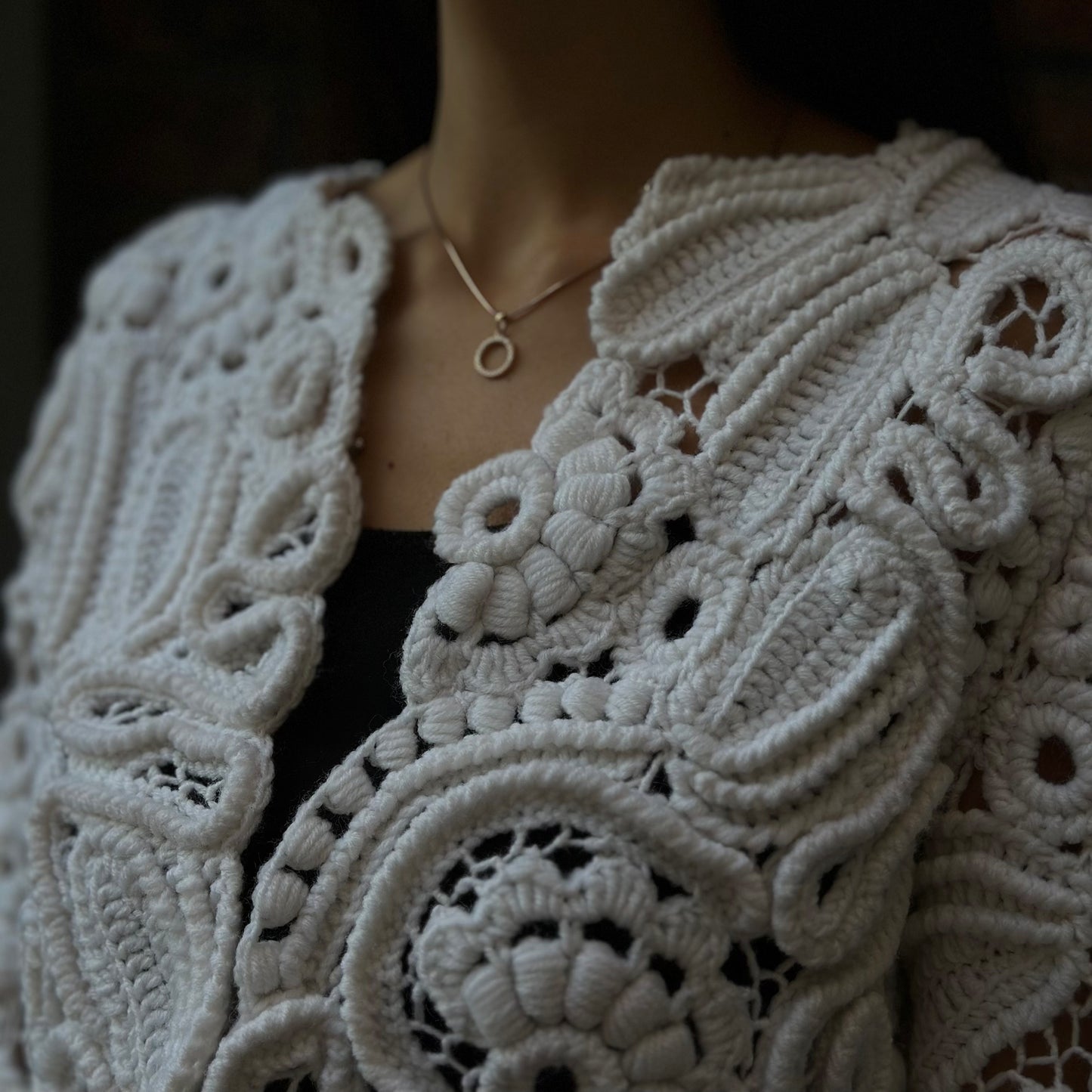 Luxury White Crochet Jacket - Handcrafted Women’s Designer Outerwear (Custom Sizes Available)