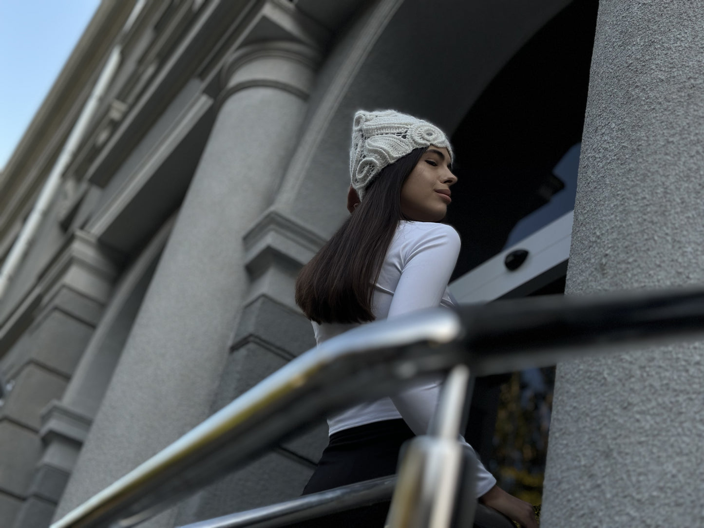 White Irish Crochet Hat – Custom Handmade Wool Blend