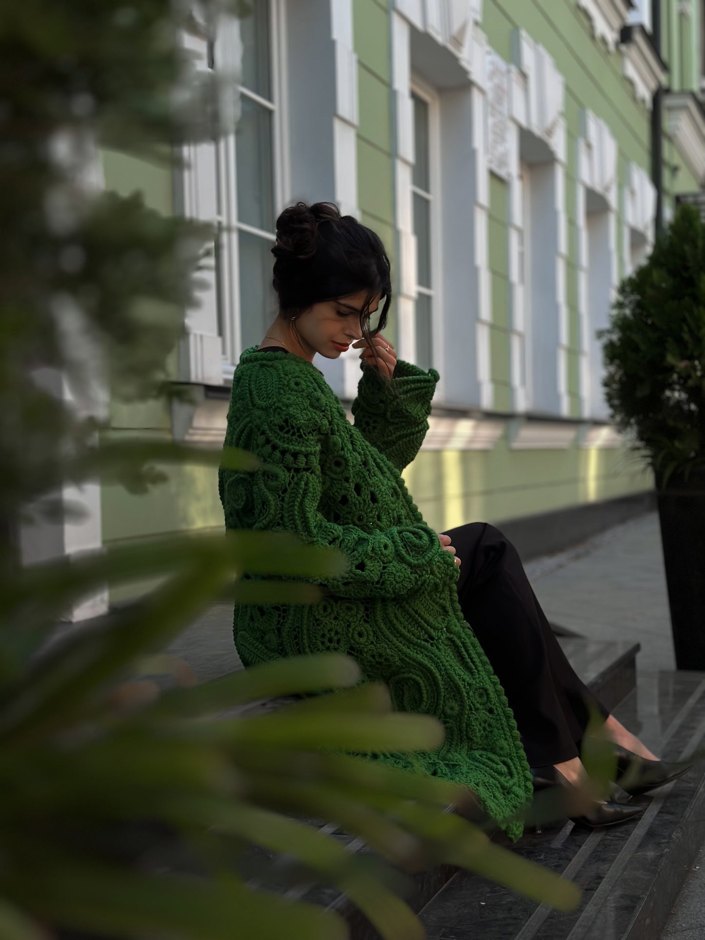 Green Irish Lace Cardigan – Handmade Crochet Couture