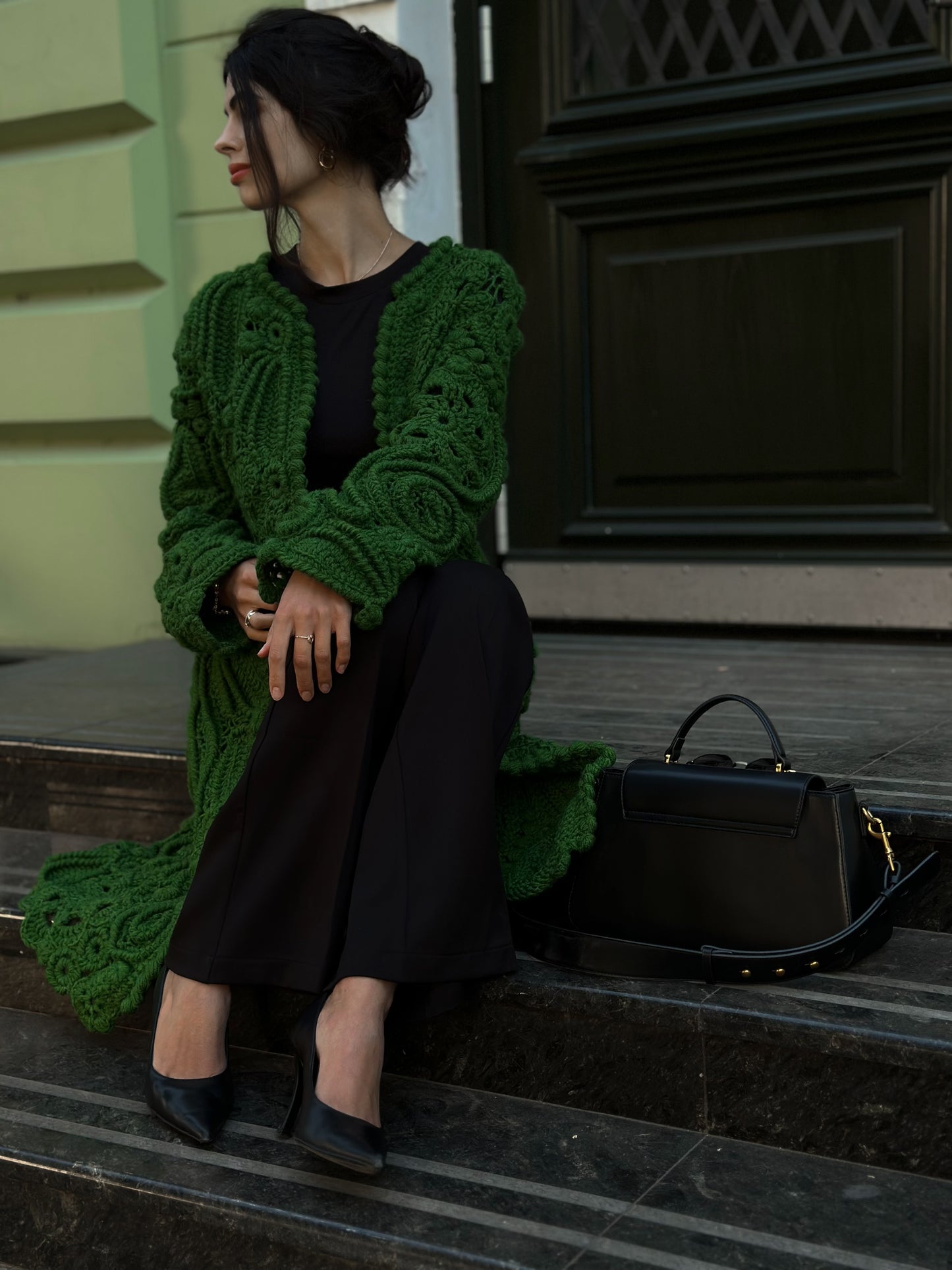 Green Irish Lace Cardigan – Handmade Crochet Couture