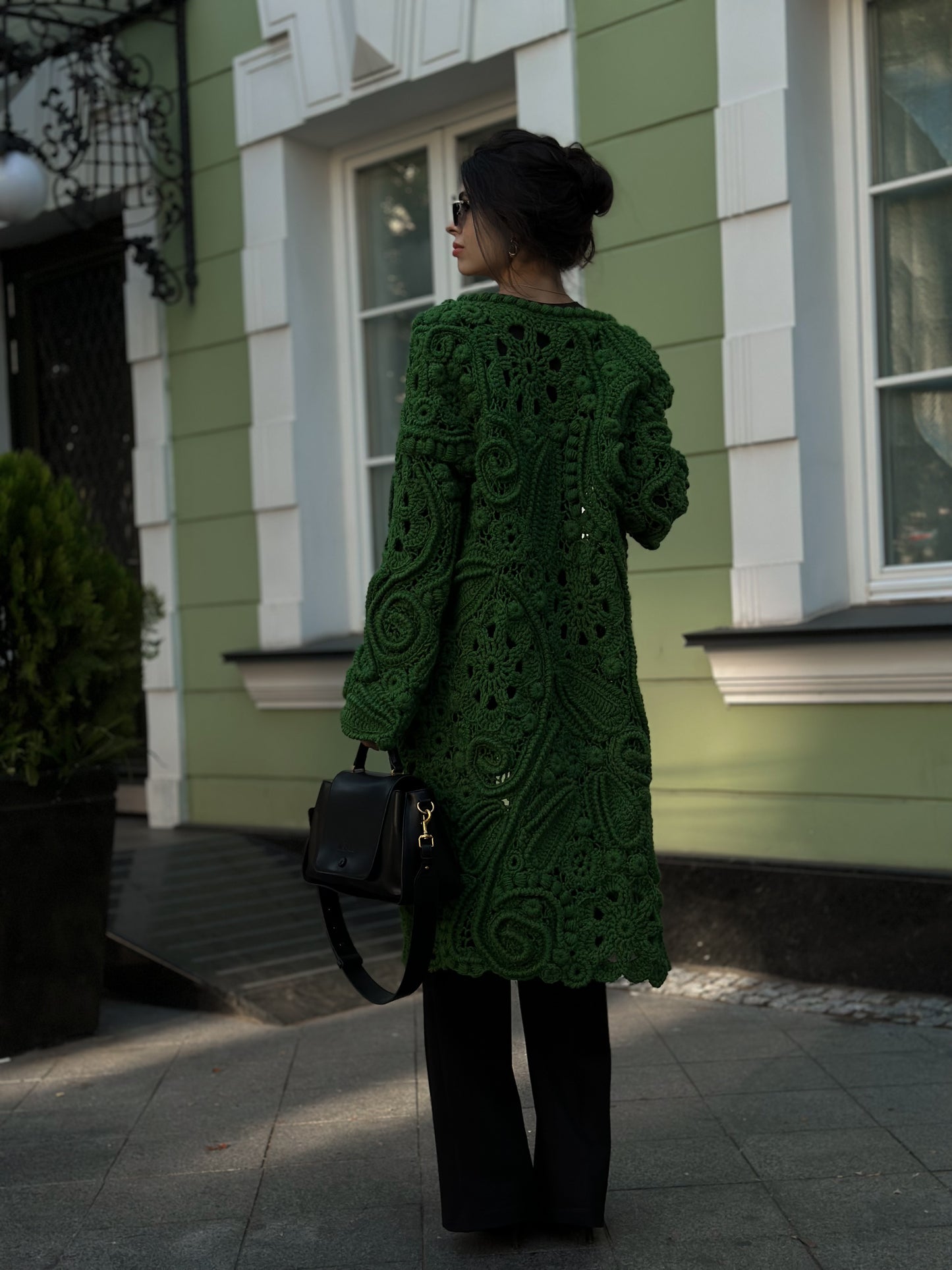 Green Irish Lace Cardigan – Handmade Crochet Couture