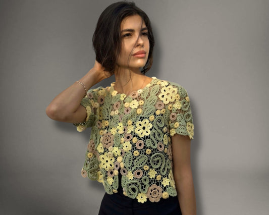 Handcrafted Irish Lace Bolero – Exquisite Crochet Couture