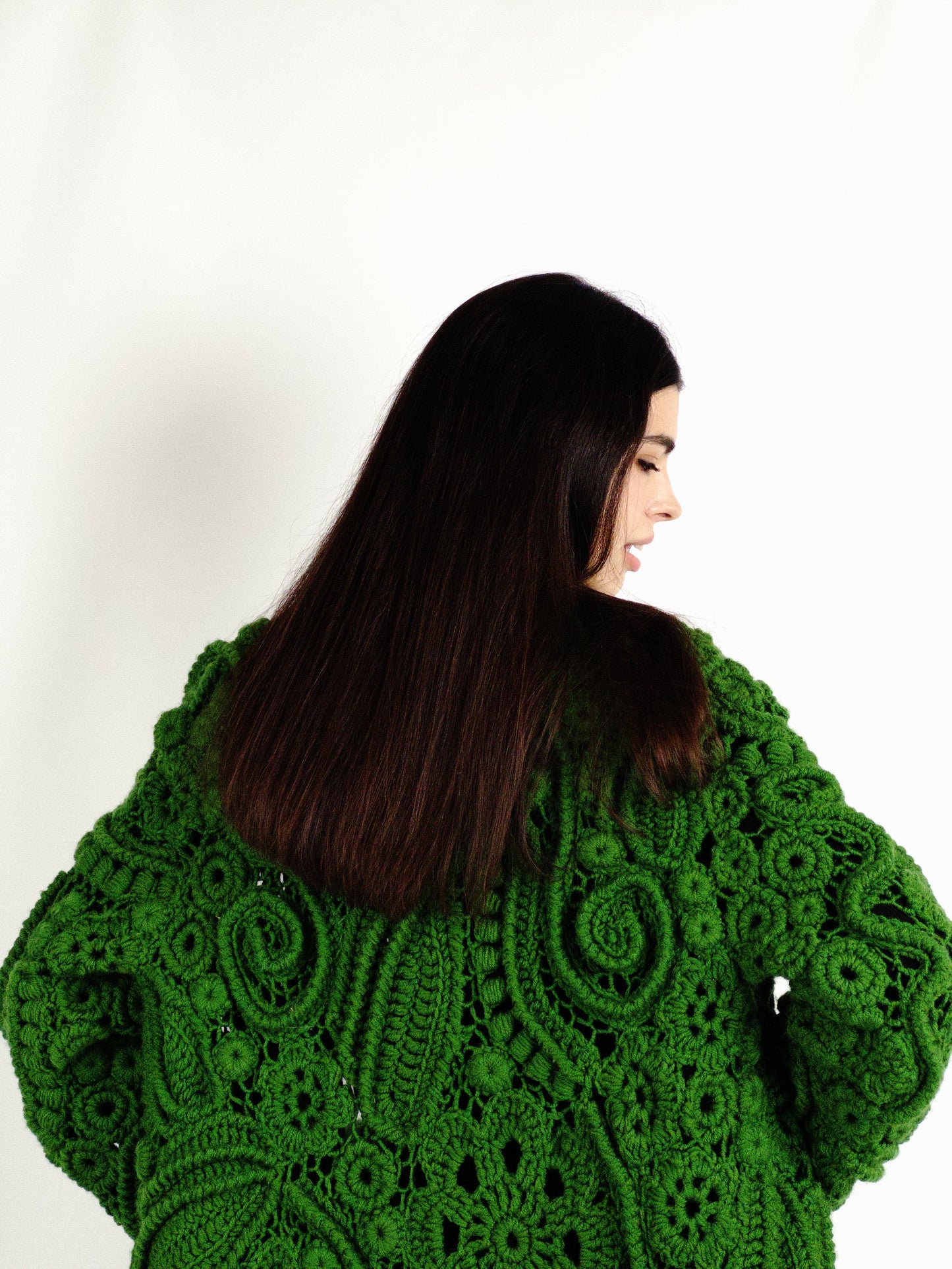 Green Irish Lace Cardigan – Handmade Crochet Couture