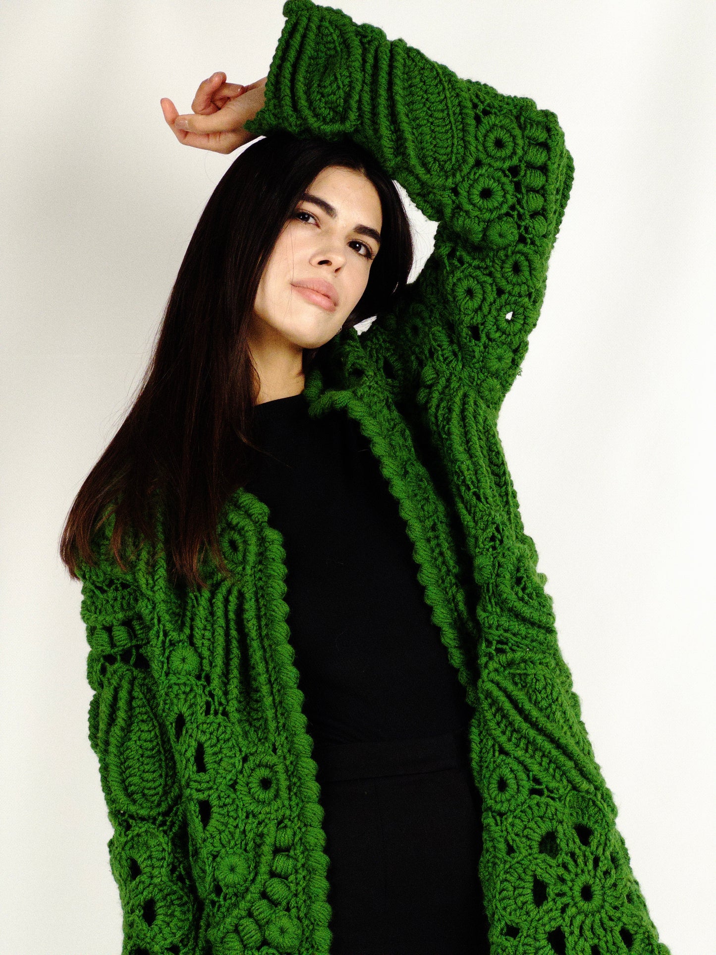 Green Irish Lace Cardigan – Handmade Crochet Couture