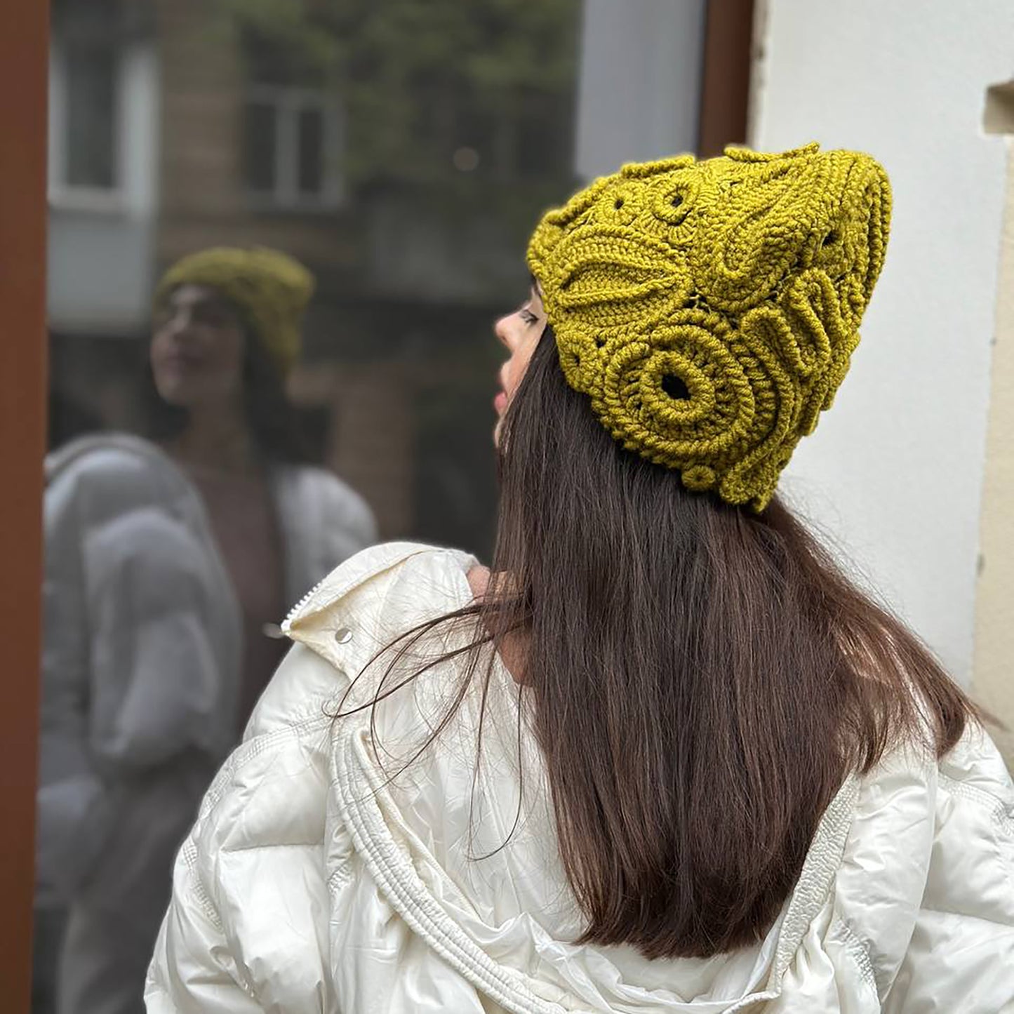 Handmade Light Green Irish Crochet Hat – Soft Elegance with a Fresh Twist