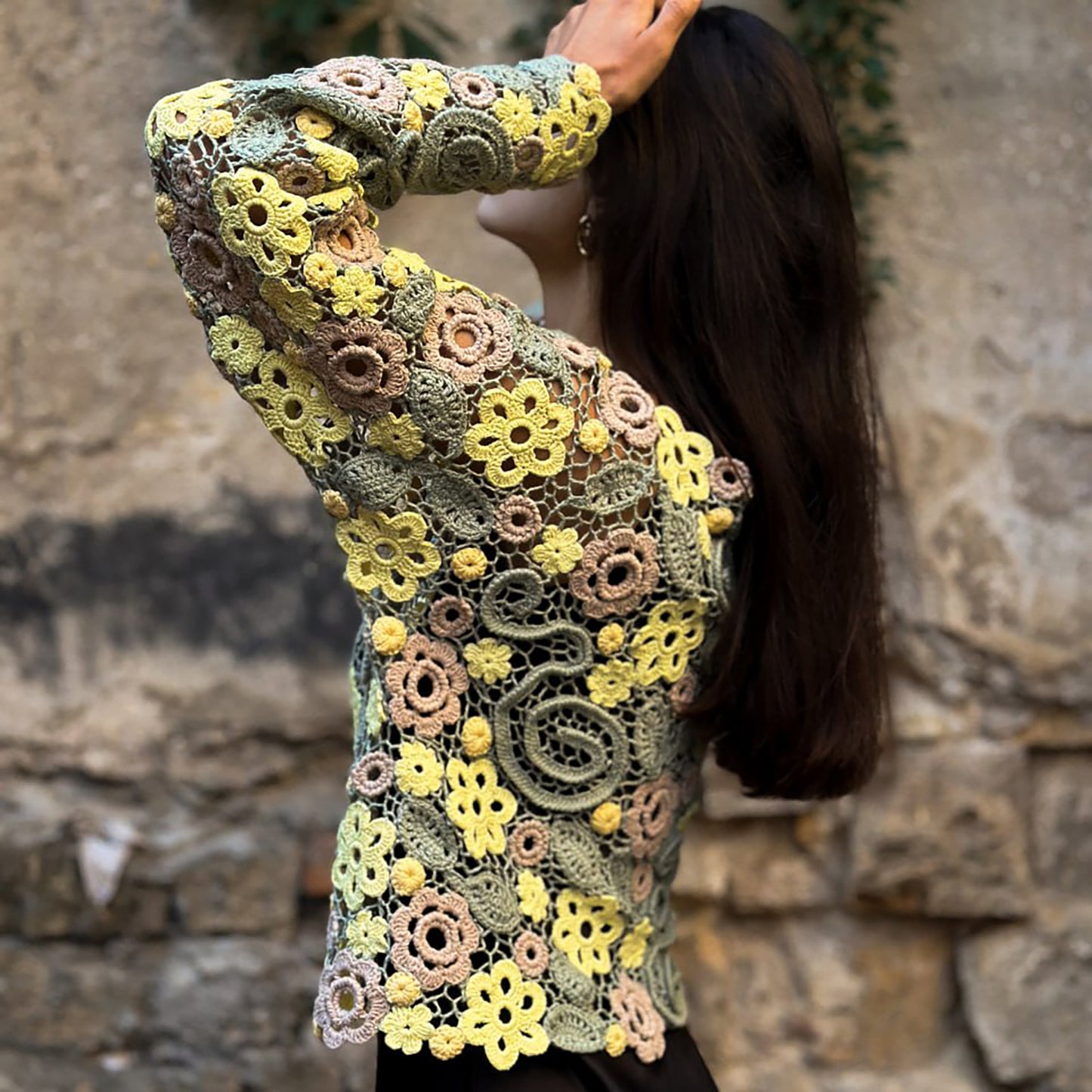 Irish Crochet Lace Blouse – Luxury Handmade Floral Couture Top