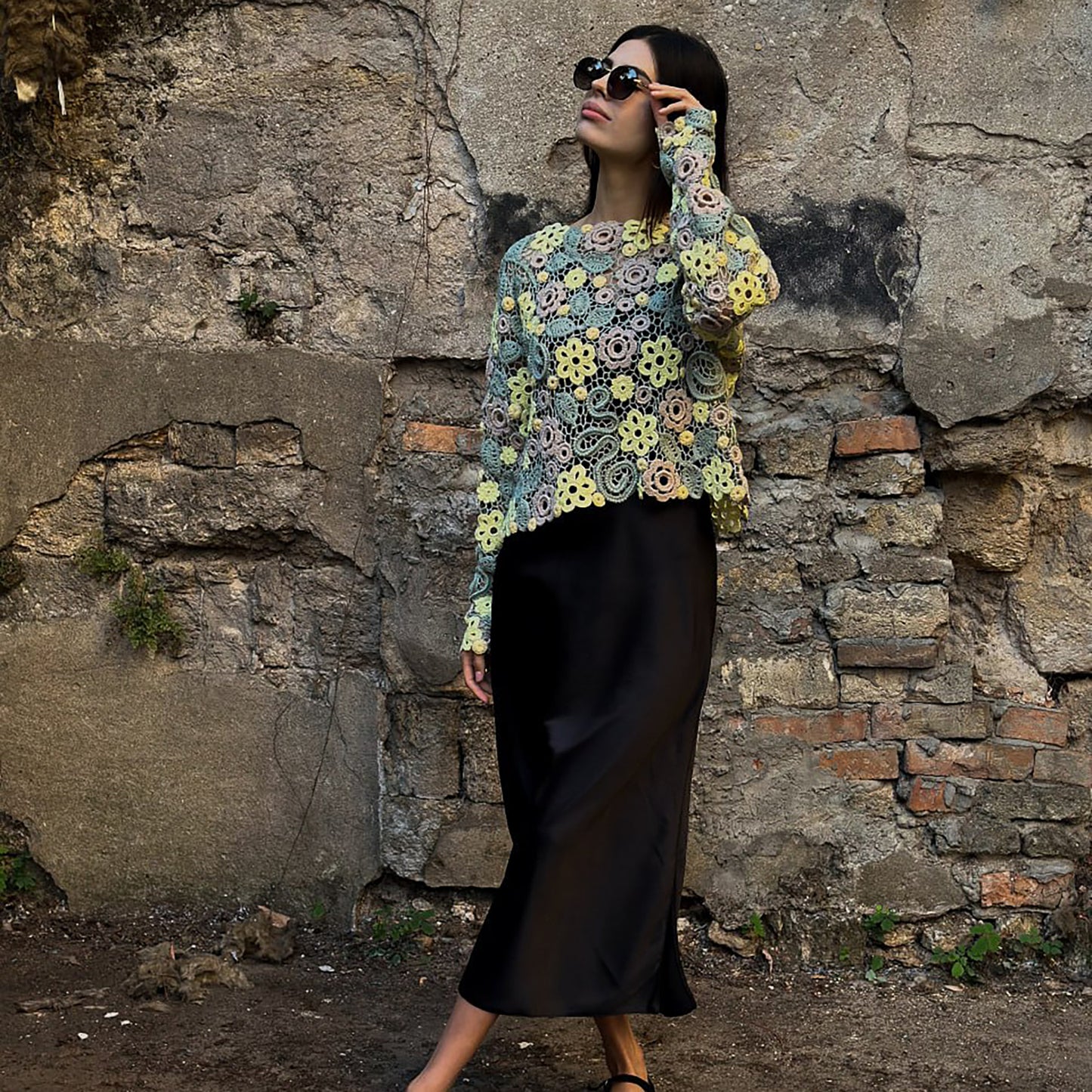 Irish Crochet Lace Blouse – Luxury Handmade Floral Couture Top